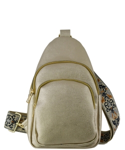 Fashion Guitar Strap Sling Bag Backpack AD768 CHAMPAGNE GOLD